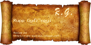 Rupp Gyöngyi névjegykártya