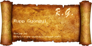 Rupp Gyöngyi névjegykártya